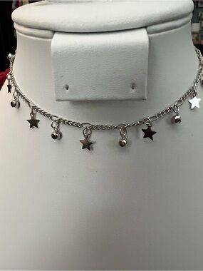 paparazzi Silver Star Charm Choker Necklace